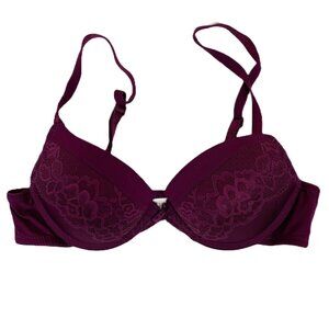 Maidenform Self Expressions Burgundy Lace Push-up Bra - Size 34A